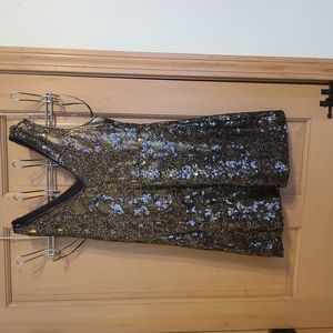 Express Gold/Black Sequined Cocktail Dress